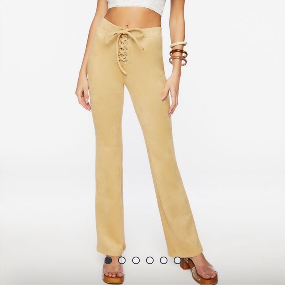 Western Pants Tan Faux Suede Vintage Boho Chic